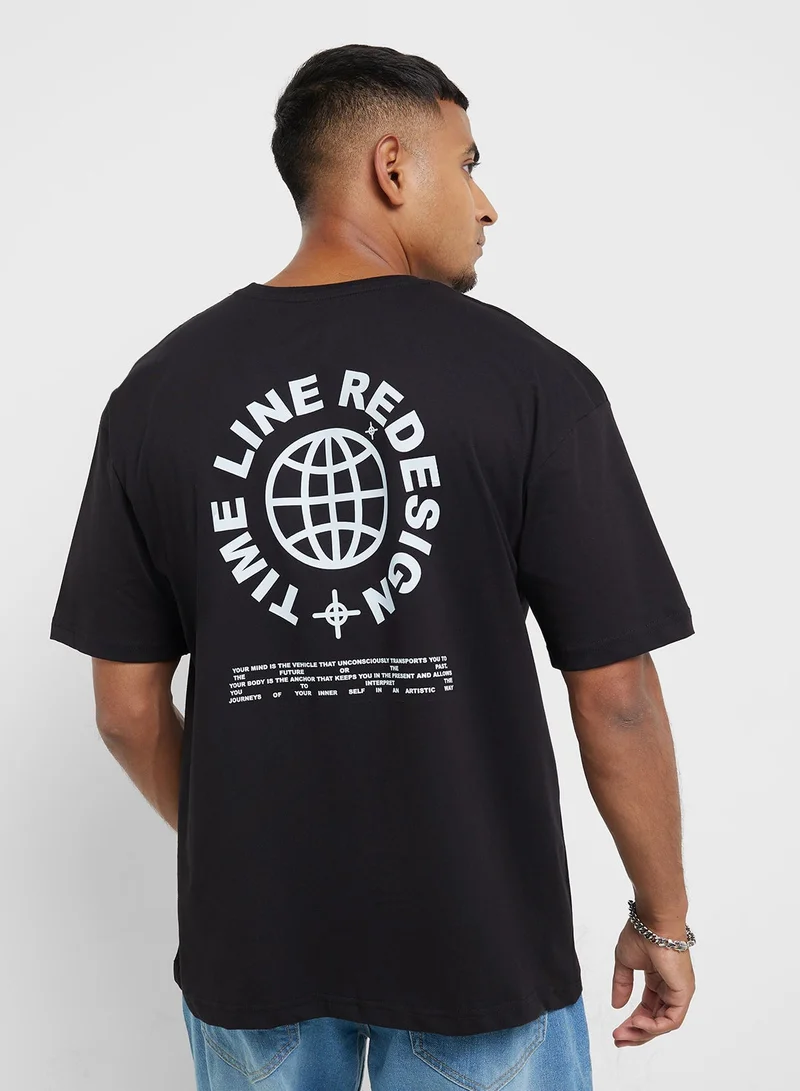 سفنتي فايف تيشيرت أوفر سايز برسومات